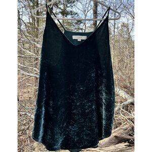 Velvet Forest Green Flowy Tank Top Fairy Whimsygoth Classic Womens Size M Loft
